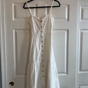 NWT Mango White Sleeveless Cotton Sundress Midi
